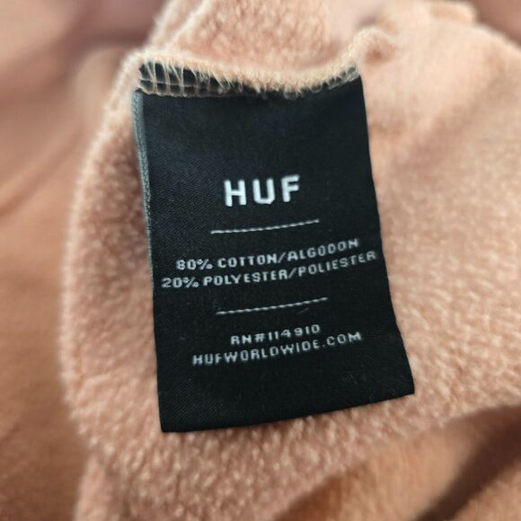 Huf Hoodie Women's XS Peach Pink Long Sleeve Drawstrings Pockets Pullover - Picture 6 of 14